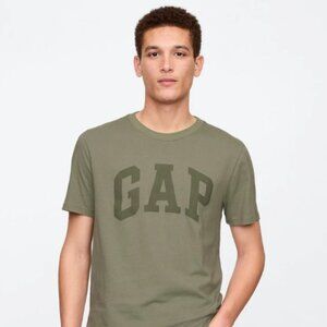 NWT Everyday GAP Logo Crewneck Short Sleeve Shirt 100% Cotton Men Large Green